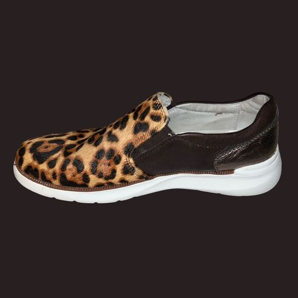 Women’s Johston & Murphy Callie Leather & Leopard Print Slip On Loafers Size 9 - Picture 3 of 9